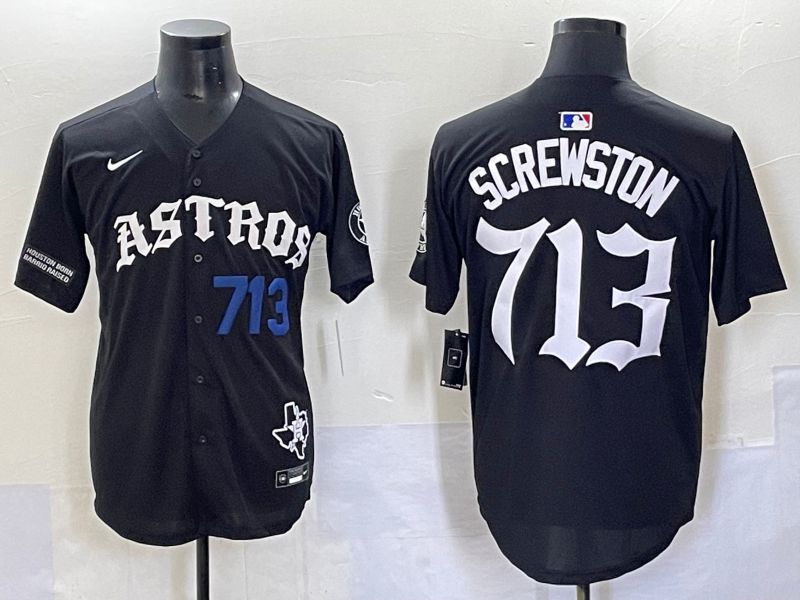 Men 2025 Houston Astros 713 Screwston Black Seven generations Joint Name Nike MLB Jersey style 3->houston astros->MLB Jersey